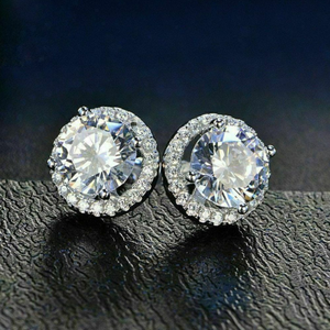 Boucles d'oreilles en diamant Moissanite VVS avec bijoux en argent sterling 925 et taille brillant pour un usage quotidien et décontracté - Product Image 4