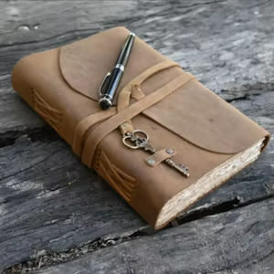 Handmade Exclusive Creative Antique Vintage Leather Journal <b>Notebook</b> Key-<b>Lock</b> Deckle Edge Embossed Sketching Writing Promotional - Product Image 5