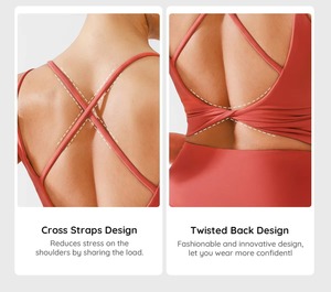 Women’s Medium Support Sports Bra – Breathable Eco-Friendly Crisscross Backless Design, Yoga & Gym Athleisure Wear - Product Image 3