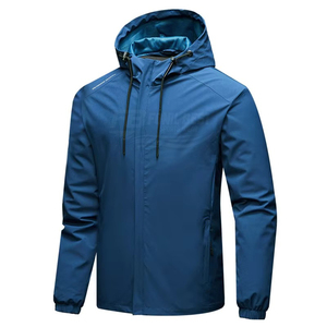 Custom Logo <b>Winter</b> Slim Zipper Button Letter Outdoor Waterproof <b>Running</b> Polyester Windbreaker <b>Jacket</b> for Men OEM - Product Image 1