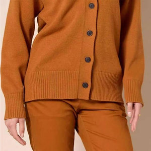 Perfectionists Women's Casual Thick Knitted Cardigan Winter V-neck Full Sleeves <b>Covered</b> <b>Buttons</b> Embroidery Candy Color Solid - Product Image 5