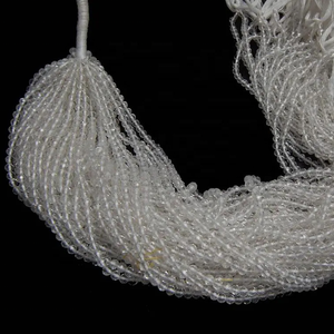 Compre Cuentas Redondas Facetadas de Topacio Blanco Natural de 2 mm y 3 mm, Cuentas Semipreciosas Facetadas, Fabricante y Proveedor de Collares Hechos a Mano - Product Image 1