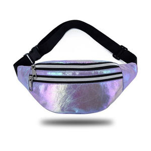 Riñonera Unisex Impermeable de Poliéster Holográfico Brillante con Cierre de Cremallera, Ecológica, Estilo Hip-Hop, para Viajes y Actividades al Aire Libre - Product Image 3