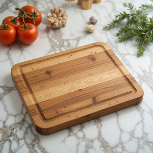 Planche à découper en bois d'acacia artisanale, écologique, non toxique, durable, pour servir le fromage, la viande, les fruits, planche à découper en bois - Product Image 5