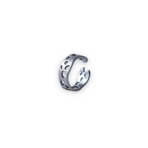 Women's Broken Perfection Abstract Sculpted Diamond <b>Ring</b> <b>Open</b> Curve Design Matte Polished 18K White Rose Gold Plated Minimalist - Product Image 1