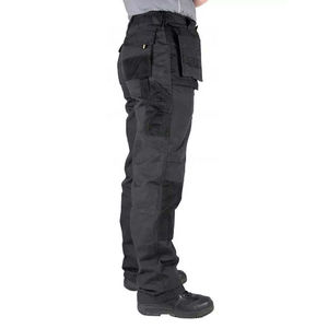 Men's Black Gray Polyester Hi Visibility Reflective <b>Work</b> Pants with Multiple Pockets Abrasion Resistant Uniform Type <b>Cargo</b> Style - Product Image 5