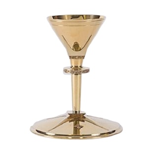 ถ้วยถ้วยทองเหลืองสีสั่งทำด้วยการออกแบบแกะสลักเป็นอุปกรณ์สำหรับโบสถ์ทำด้วยมือคุณภาพสูง - Product Image 1