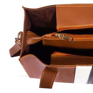 Bolso de Mano de Cuero Genuino para Mujer de Primera Calidad, Bolso de Hombro Espacioso con Tres Prácticas Bolsas, Cartera Elegante, Duradera y Suave - Product Image 5