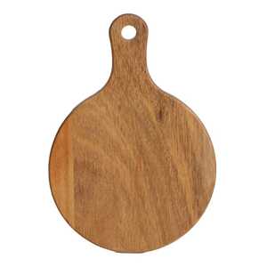 MN EXPORTS Planche à découper ronde rustique en bois d'acacia avec poignée durable, épaisseur 1,2 cm, compatible lave-vaisselle, option logo personnalisé, pour viande et fromage - Product Image 5