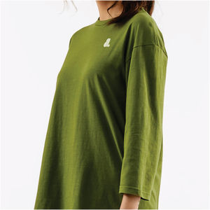 Camiseta de Algodón Orgánico 100% Ecológica, Transpirable, Informal, de Verano, con Logotipo, para Mujer, Talla Grande - Product Image 2
