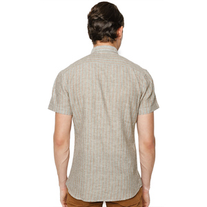 Camisas de Hombre de Lino 100% con Cuello Cubano, Rayas, Transpirables, para Primavera, Tallas Grandes, Estilo Casual de Oficina - Product Image 3