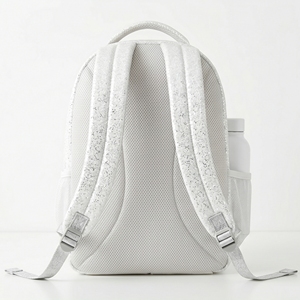 Sac à dos personnalisé blanc argenté à paillettes avec mégaphone, nœud et fermeture éclair, broderie de logo de groupe en gros, OEM - Product Image 4