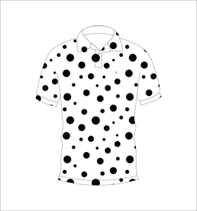 Camisa Polo para Hombre, Blanca y Negra con Puntos, Personalizable por Sublimación, Manga Corta, Verano, Casual, Transpirable, Ligera, para Golf - Product Image 1