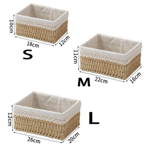 Panier de rangement en rotin fait main, boîte en rotin, panier de rangement pour cosmétiques, boîte en rotin - Product Image 1