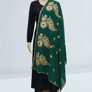 Lot de 12 foulards hijab en mousseline de soie à motif floral africain avec strass, légers et respirants, grands voiles musulmans pour l'été et les fêtes - Product Image 5