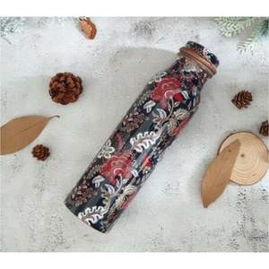 Botella de Agua Hecha a Mano de Cobre Puro de 1000 ml, a Prueba de Fugas, Beneficios Ayurvédicos para la Salud, Diseño de Mármol Azul, Botella de Lujo para Yoga y Deportes - Product Image 4