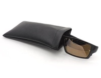 Étui de rangement pour lunettes de soleil et lunettes de vue en cuir PU léger et durable, noir uni, 9*18cm, unisexe