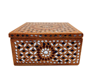 Handcrafted MDF Jewellery <b>Box</b> Geometric Mosaic <b>Trinket</b> Storage <b>Box</b> Decorative Keepsake Gift <b>Box</b> Vintage Home Decor - Product Image 2