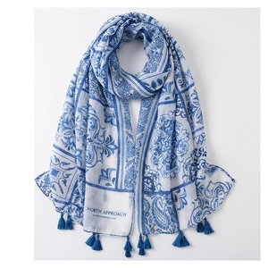 Women's <b>Square</b> <b>Silk</b> <b>Scarf</b> Floral Print Elegant Multi-Functional All Seasons Fashion Accessory Long Tassel Edge - Product Image 5