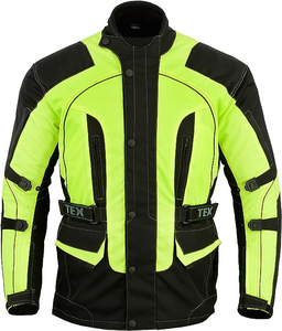 Chaqueta de Motocicleta para Hombre, Verde de Alta Visibilidad, Transpirable, 100% Poliéster, Manga Larga, Resistente al Viento, Diseño con Bloques de Color, para Todas las Estaciones - Product Image 3