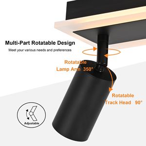 Apparecchi di illuminazione a binario flessibile a 3 luci a soffitto nero luce Spot direzionale per cucina soggiorno specchio a parete - Product Image 5