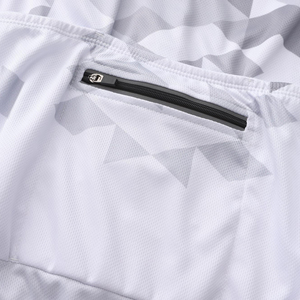 Men Cycling Jersey Short Sleeve Geometric Pattern Gray White Breathable Road Bike Shirt Lightweight <b>Performance</b> <b>Wear</b> - Product Image 4
