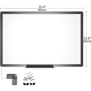 Lavagna Magnetica Cancellabile a Secco 36 X 24 Pollici con Cornice in Alluminio Nero - Product Image 3
