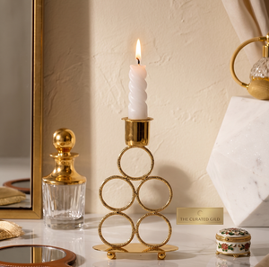 Gold Tapered Metal Candlestick <b>Holder</b> Straight Shape Durable Heat Resistant For Home Valentine's Day Decoration - Product Image 3
