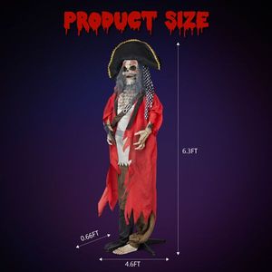 6.3ft Pirate Halloween Debout Décoration Vacances Fournitures pour Décorations Festives - Product Image 3