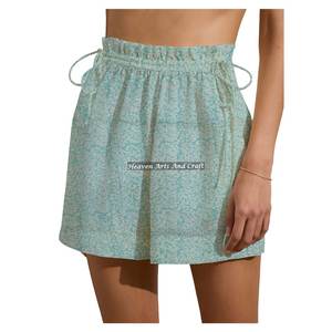 Shorts de week-end pour femmes en coton imprimé à motifs avec cordon de serrage, style décontracté, confortable toute l'année, vêtements pour femmes - Product Image 5
