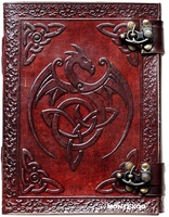 Carnet de notes fait main en cuir véritable embossé Dragon NEW ERA, cousu au fil, papier vintage, sublimation, 100 feuilles, vente en gros