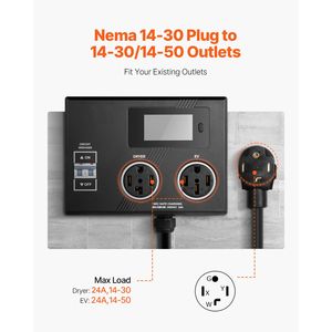 Presa di Distribuzione Elettrica Intelligente NEMA 14-30 240V con Indicatore LED a 3 Colori, Splitter per Asciugatrice e Veicoli Elettrici - Product Image 3
