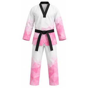 Taekwondo Uniform Sets Polyester/Cotton Unisex Lightweight Durable Shrink-Proof Embossed Front Logo 280g Training Martial - Product Image 5