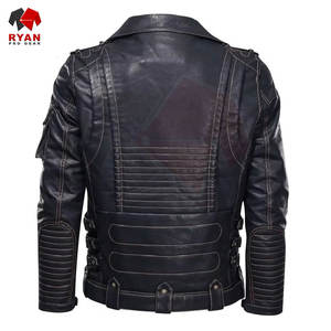 Chaqueta de Cuero para Hombre, Elegante, de Color Sólido, Alta Calidad, Marca Personalizada, Fabricante OEM ODM - Product Image 4
