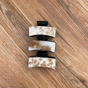 New Genuine Leather <b>Hair</b> <b>Claw</b> Western Cowhide Leather <b>Hair</b> <b>Clips</b> Custom Leather <b>Hair</b> Barrette Women's Gifts Cowgirl <b>Claw</b> <b>Clips</b> - Product Image 4