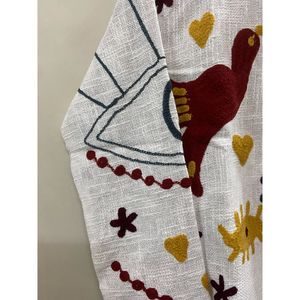 Hand Embroidered Cotton SUZANI TNT <b>Jacket</b> Women Stand Collar Full Sleeve Geometric Bird Pattern Eco-Friendly Prairie Chic Spring - Product Image 4