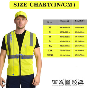 Chaleco de Seguridad Amarillo Brillante sin Mangas para Hombre, Tejido de Malla, Ropa de Trabajo Versátil de Estilo Vintage con Impresión Personalizada, Servicio OEM - Product Image 6