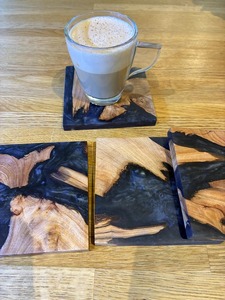 Hot Sale Top Quality Customize Drink <b>Beer</b> Tea Coffee square Round Wood Epoxy Resin coaster Set Free Coasters - Product Image 3