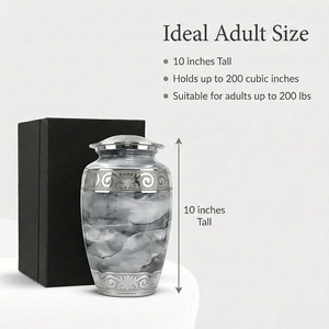 Trusted Manufacturer Luxury Aluminum Memorial Cremation Urn for Human Ashes with Smooth Polished Finish and Secure Lid - Product Image 2