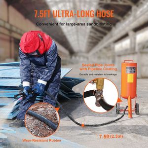 High Pressure 10-Gallon Heavy Duty Portable <b>Sandblaster</b> 60-110 PSI Abrasive Blasting Tank with Air Sand Blasting Kit - Product Image 2