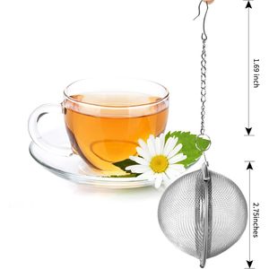 2pcs 2.7 Inches Stainless Steel Mesh <b>Tea</b> Ball <b>Tea</b> <b>Infuser</b> Strainer Filters for <b>Teas</b> - Product Image 3