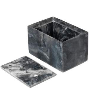 Caja de almacenamiento de resina con diseño de rayas de mármol, muy vendida, juego de cajas organizadoras decorativas con tapa, contenedor de almacenamiento multiusos, moderno y lujoso - Product Image 5