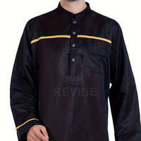 Tendance Mode Homme : Robe Modeste Unie à Manches Longues, Coupe Droite, 100% Coton Respirant de Haute Qualité, Style Élégant Décontracté et Formel