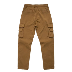 Men Solid Color Cotton <b>Cargo</b> <b>Pants</b> High Waist Multiple Pockets Casual Style Autumn Wear - Product Image 2