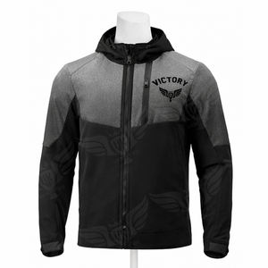 Chaqueta de Motociclista Personalizada Negra y Gris para Hombre, Impermeable, Cortavientos, con Capucha, para Motociclismo y Turismo - Product Image 3