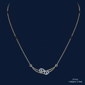 Mangalsutra en or rose 18 carats avec diamant de laboratoire 0,19 ct taille ronde pureté EF VS-SI, bijou de luxe pour mariage, cadeau d'anniversaire, fête - Product Image 1