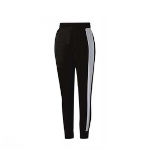 Women's <b>2</b>-<b>Piece</b> Sporty Tracksuit <b>Set</b> Full Sleeve Knitted Breathable Black With <b>White</b> Side Stripe Regular Fit All Seasons - Product Image 2