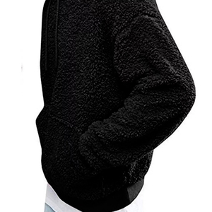 Nouvelle Arrivée – Sweat à Capuche Sherpa pour Homme en Coton Mélangé, Uni avec Poche, Style Urbain Hiver, Personnalisable, Grande Taille, en Polaire - Product Image 6