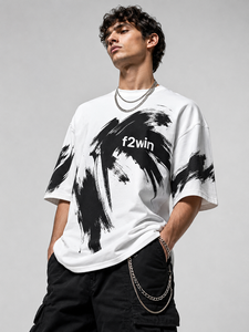 เสื้อยืดคอกลมแขนสั้นทรงปกติสำหรับผู้ชาย F2win ผ้าฝ้าย 220 กรัม พิมพ์ลายตัวอักษร ระบายอากาศได้ดี ขายดีประจำปี 2026 - Product Image 6