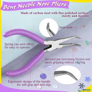 Alicates de Punta Curva con Mordazas Serradas, Mini Alicates de Precisión de Acero al Carbono para Joyería y Doblado de Alambre - Product Image 2